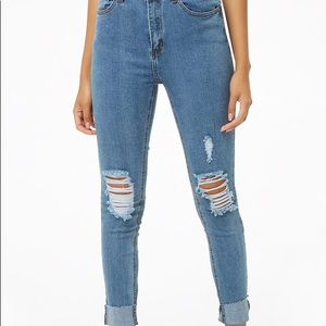 skinny high rise jeans